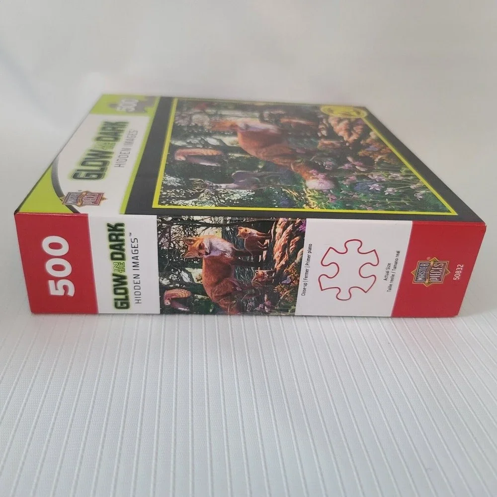 Masterpieces Puzzle Glow in the Dark Hidden Images 500 Piece Fox Puzzle Sealed